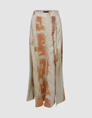 Printed Midi Fishtail Skirt