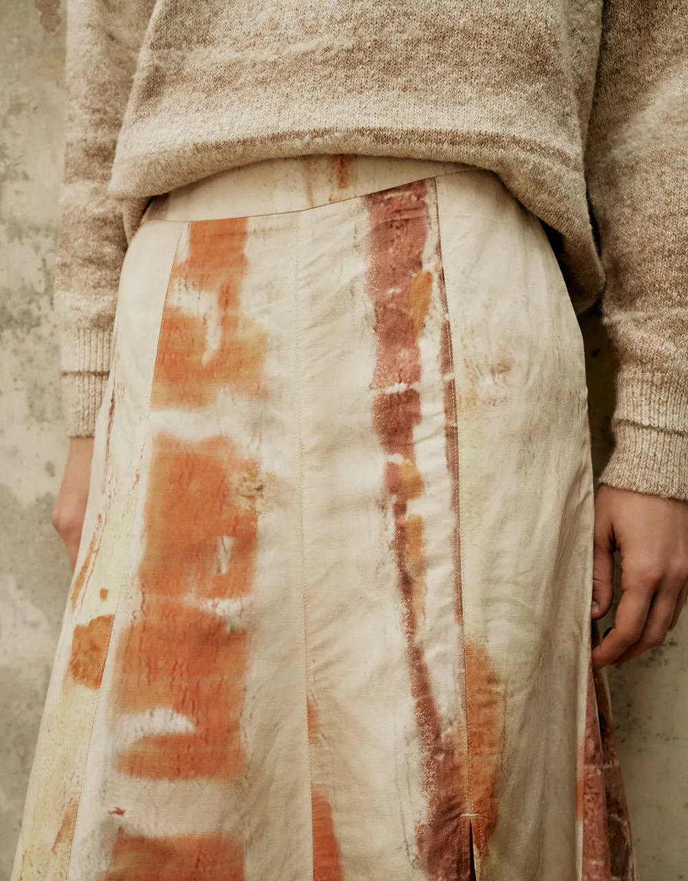 Printed Midi Fishtail Skirt