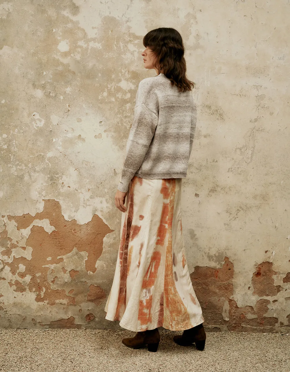Printed Midi Fishtail Skirt