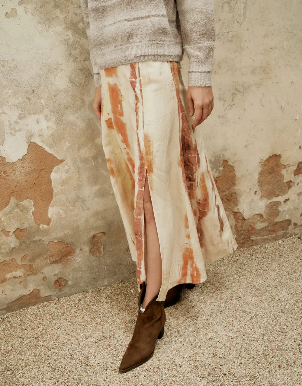 Printed Midi Fishtail Skirt