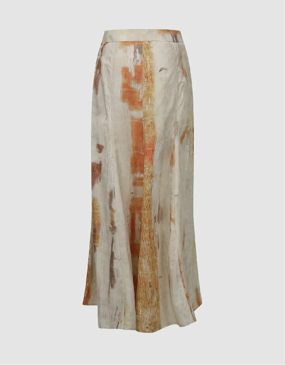 Printed Midi Fishtail Skirt