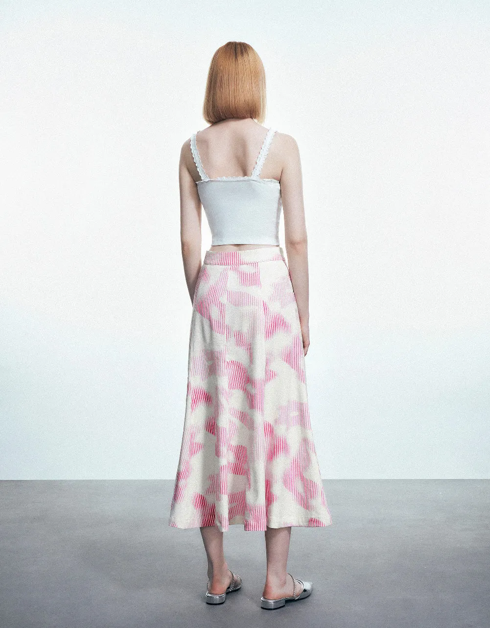 Printed Midi Fishtail Skirt