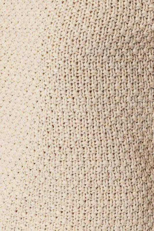 Puff Sleeve Round Neck Texture Sweater Top, Gilli