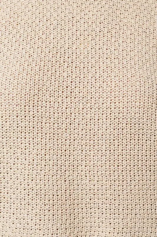 Puff Sleeve Round Neck Texture Sweater Top, Gilli