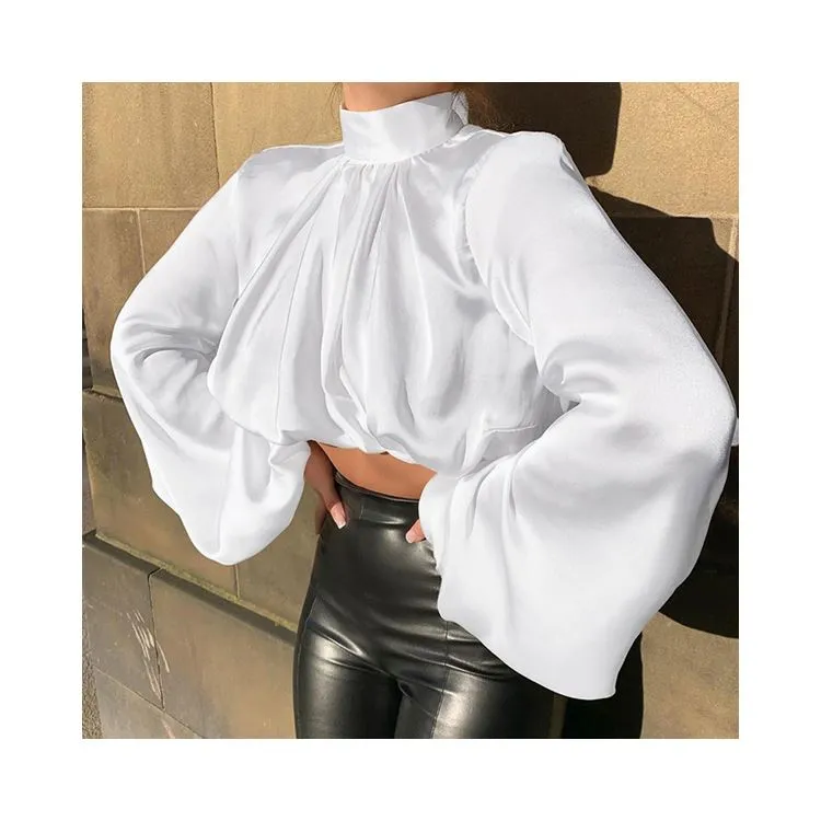 Puff Sleeve Turtle Neck  Tops