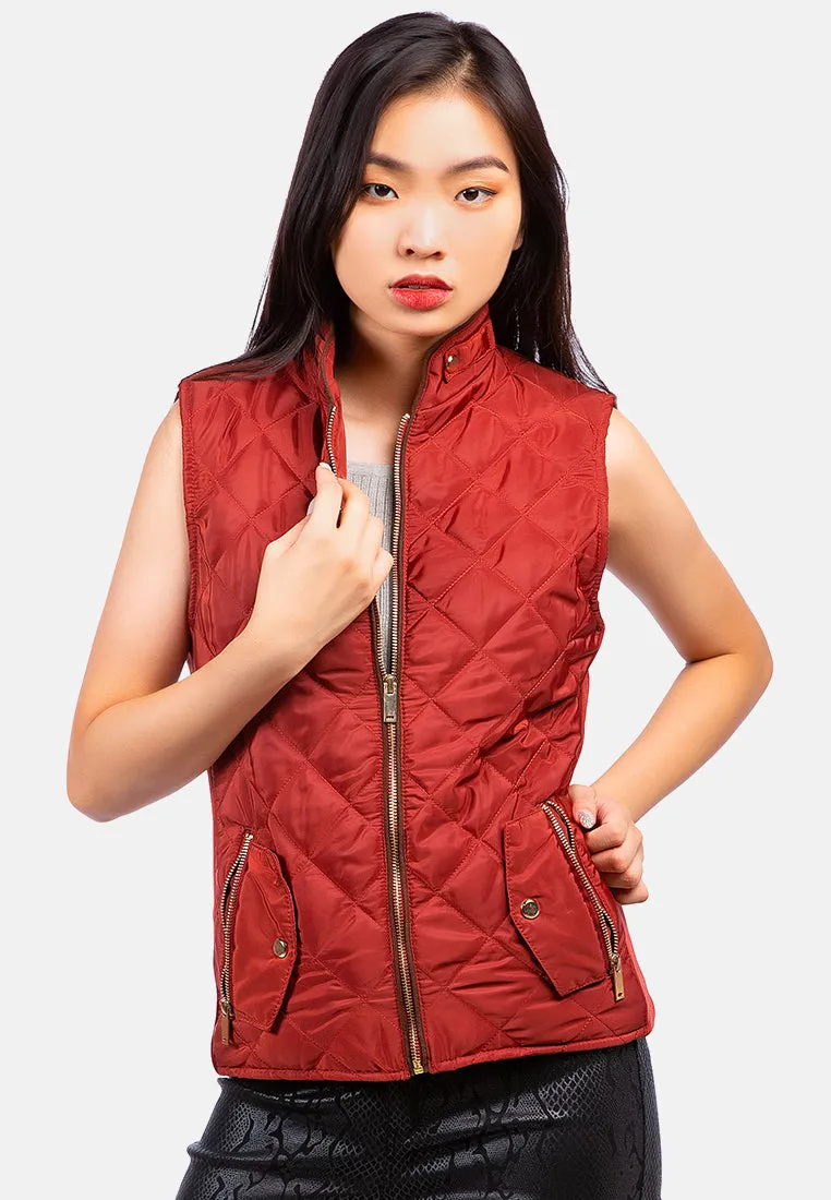 Quilted Puffer Sleeveless Jacket