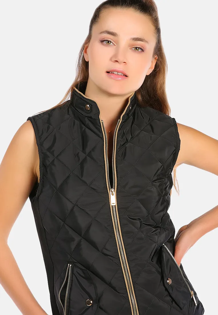 Quilted Puffer Sleeveless Jacket