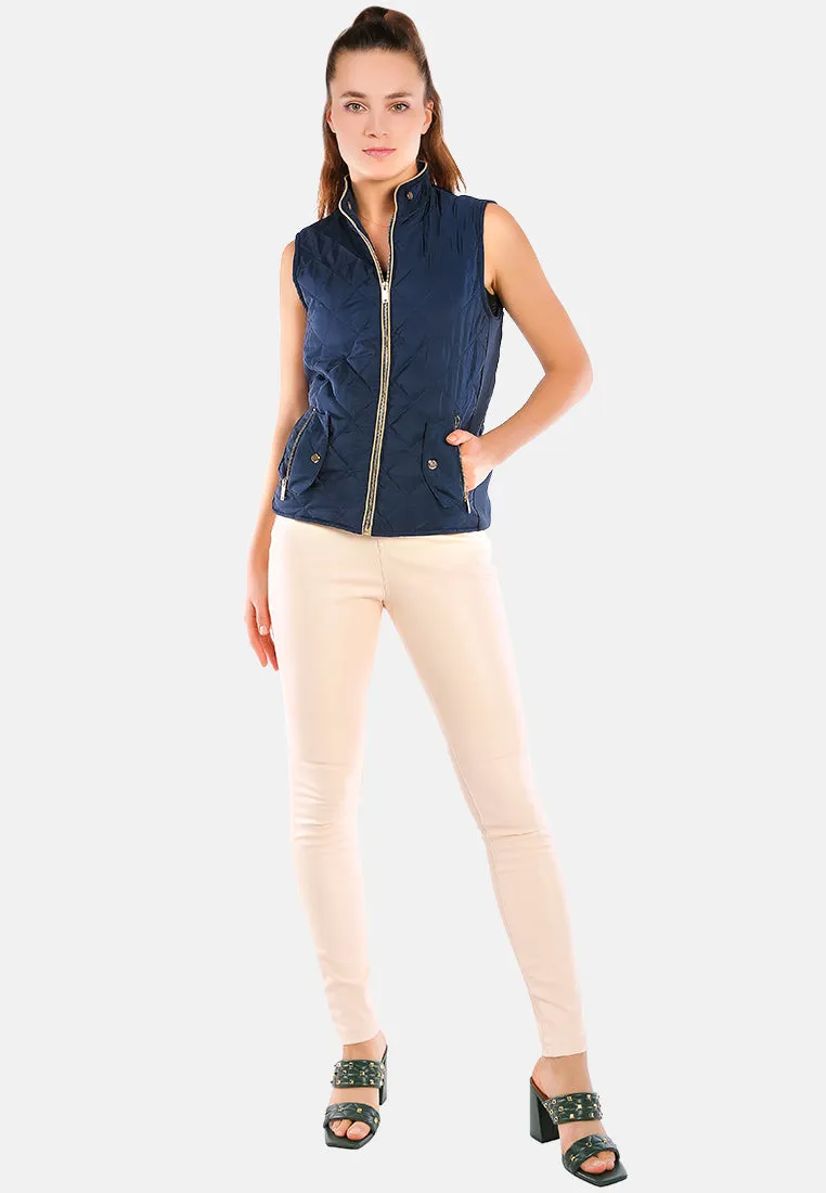 Quilted Puffer Sleeveless Jacket
