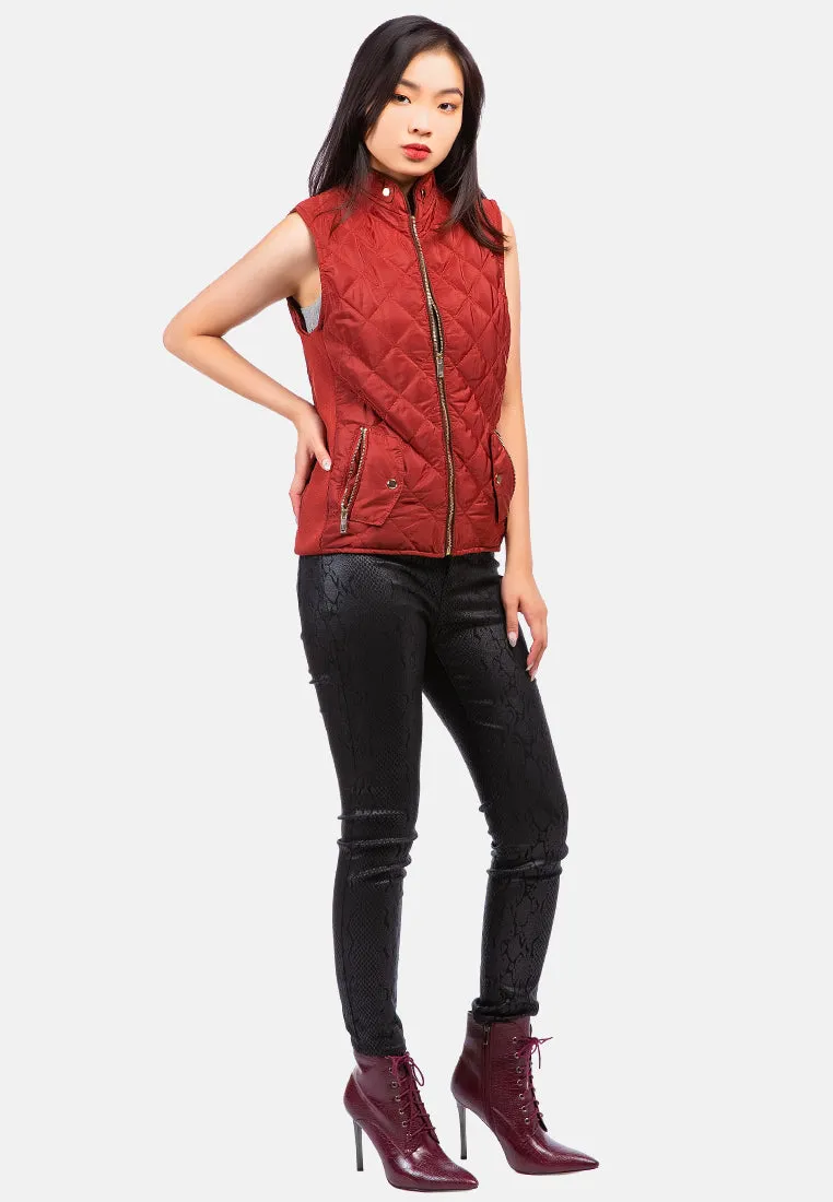 Quilted Puffer Sleeveless Jacket