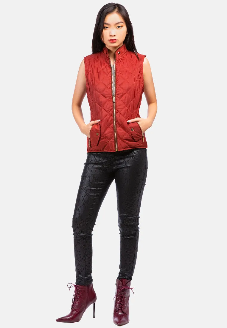 Quilted Puffer Sleeveless Jacket