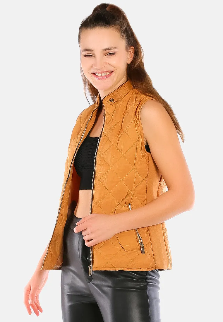 Quilted Puffer Sleeveless Jacket
