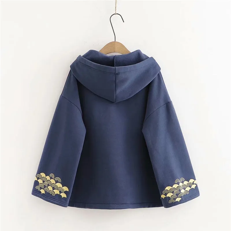 "CARP EMBROIDERED TASSEL" HOODIE N110602