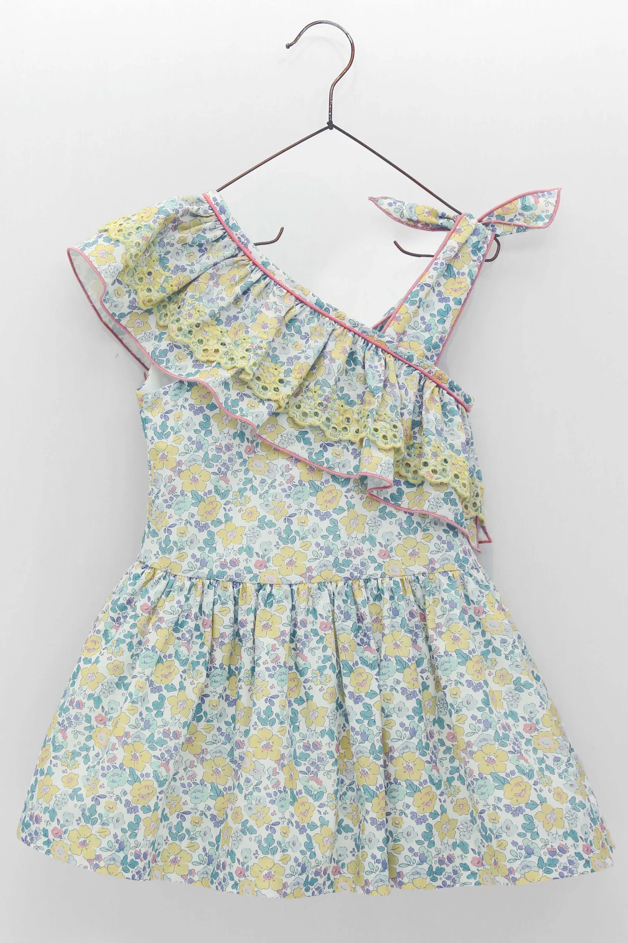 "Valencia" Sage Green & Lemon Floral Dress