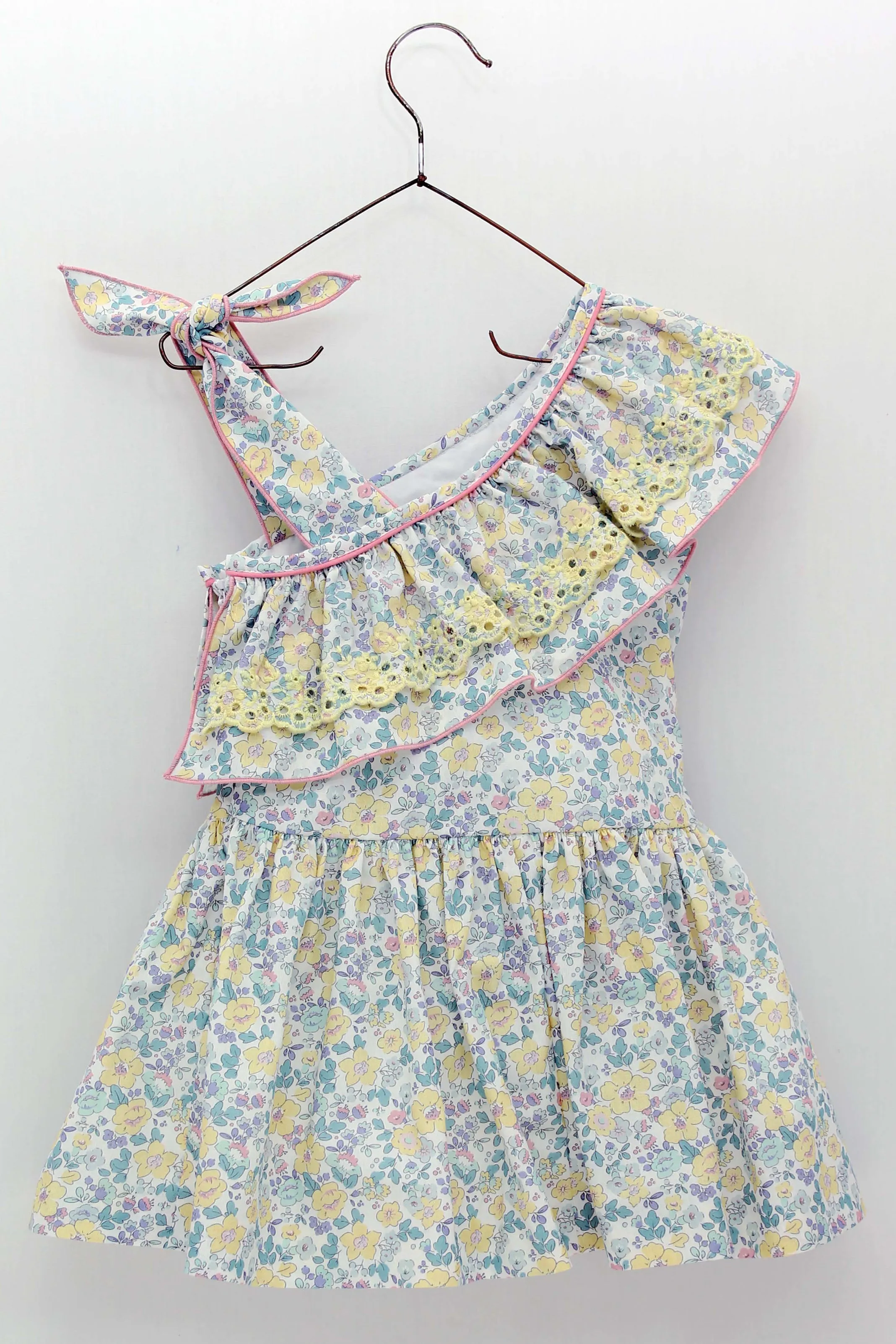 "Valencia" Sage Green & Lemon Floral Dress