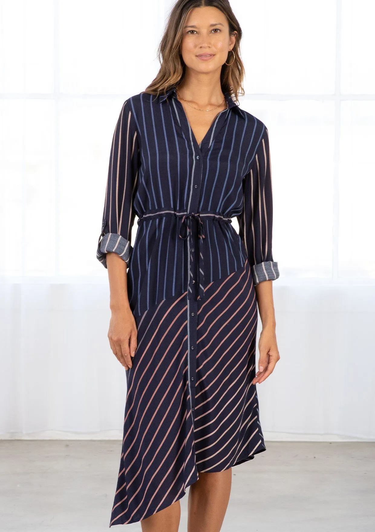Ray of Light Striped Shirt Dress