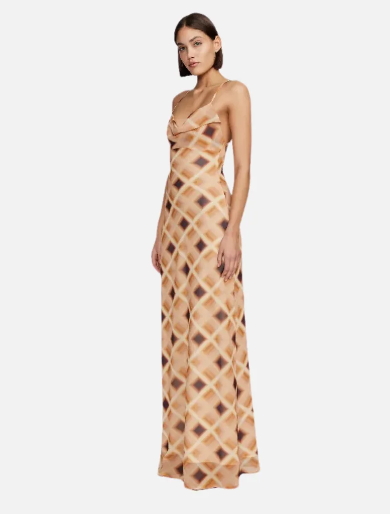 Remy maxi dress-caramel check