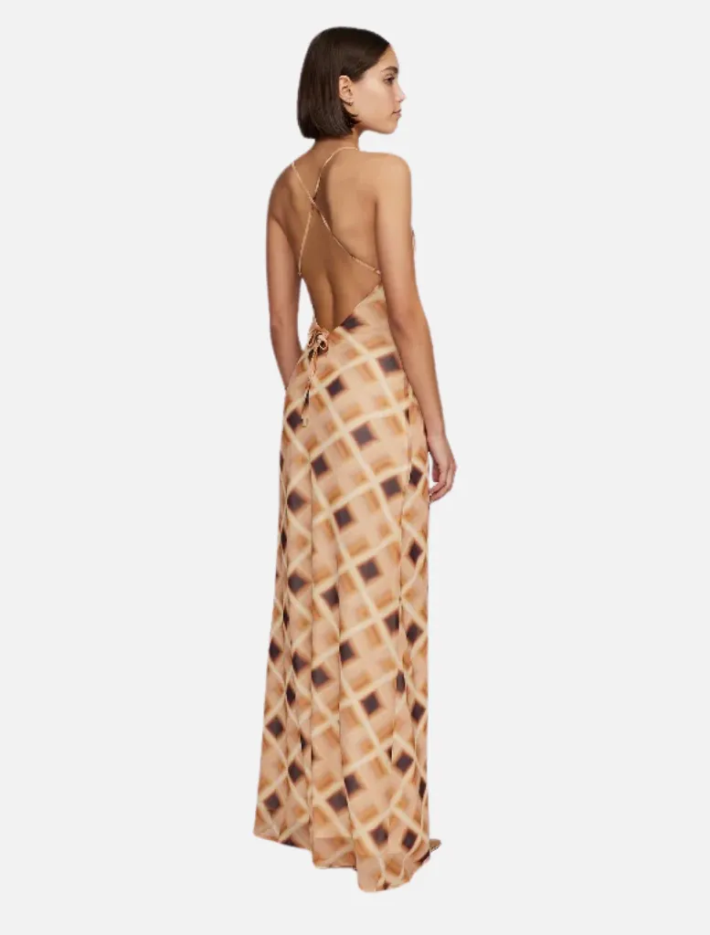 Remy maxi dress-caramel check