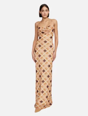 Remy maxi dress-caramel check