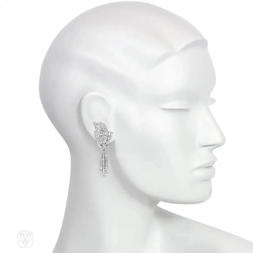 Retro diamond day-to-night pendant earrings