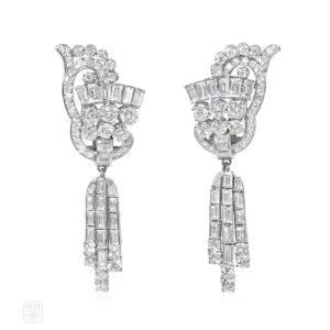 Retro diamond day-to-night pendant earrings