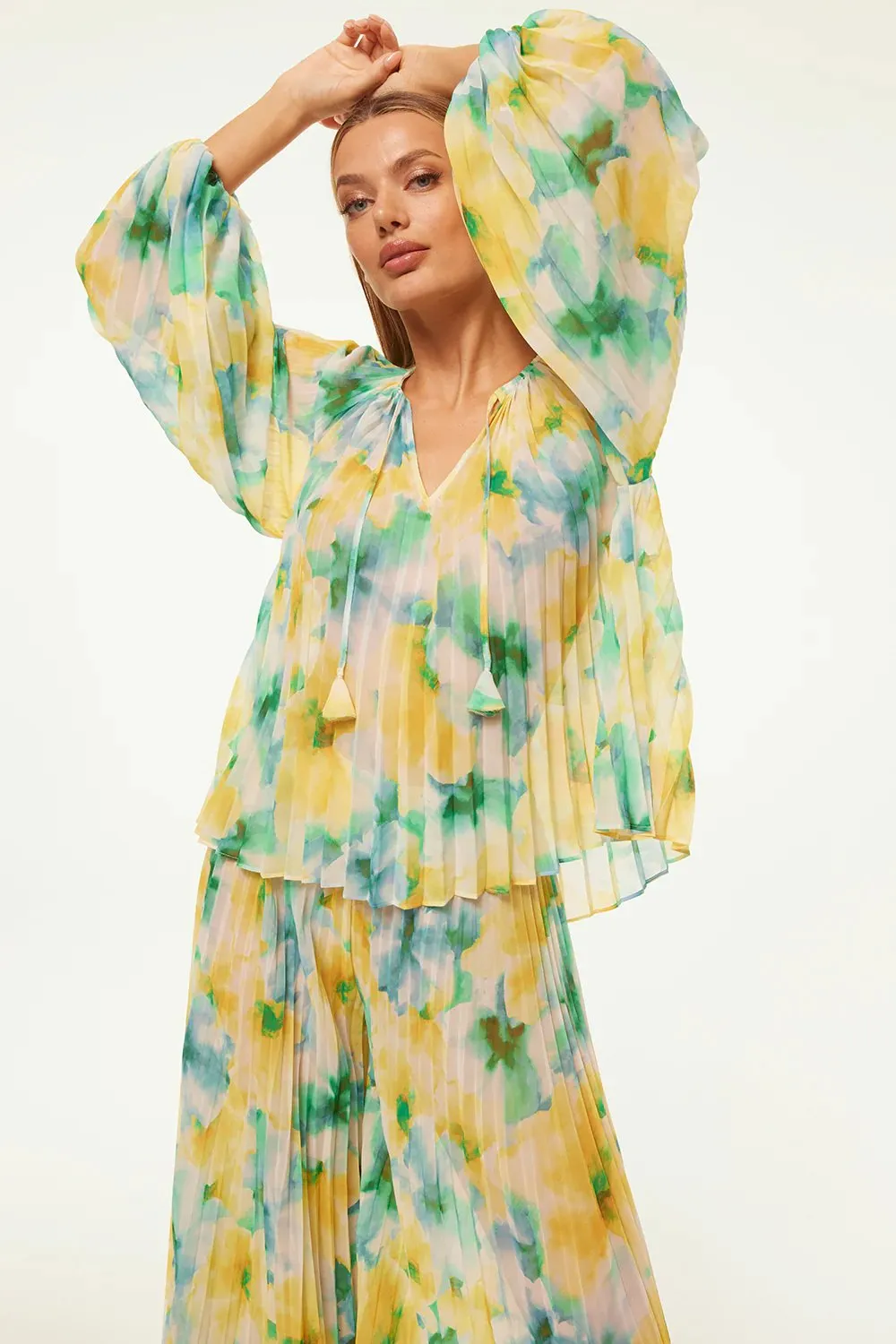 Rina Top in Citron Watercolor