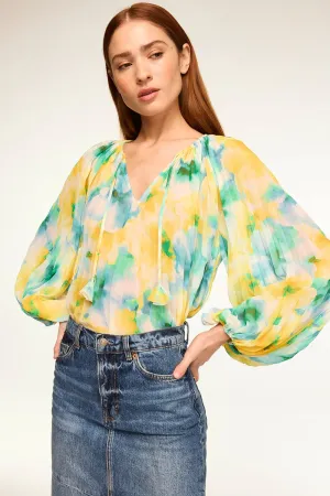 Rina Top in Citron Watercolor