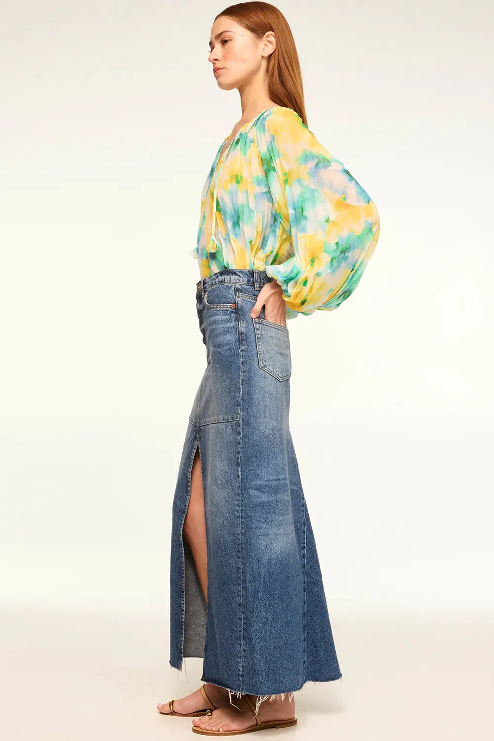 Rina Top in Citron Watercolor