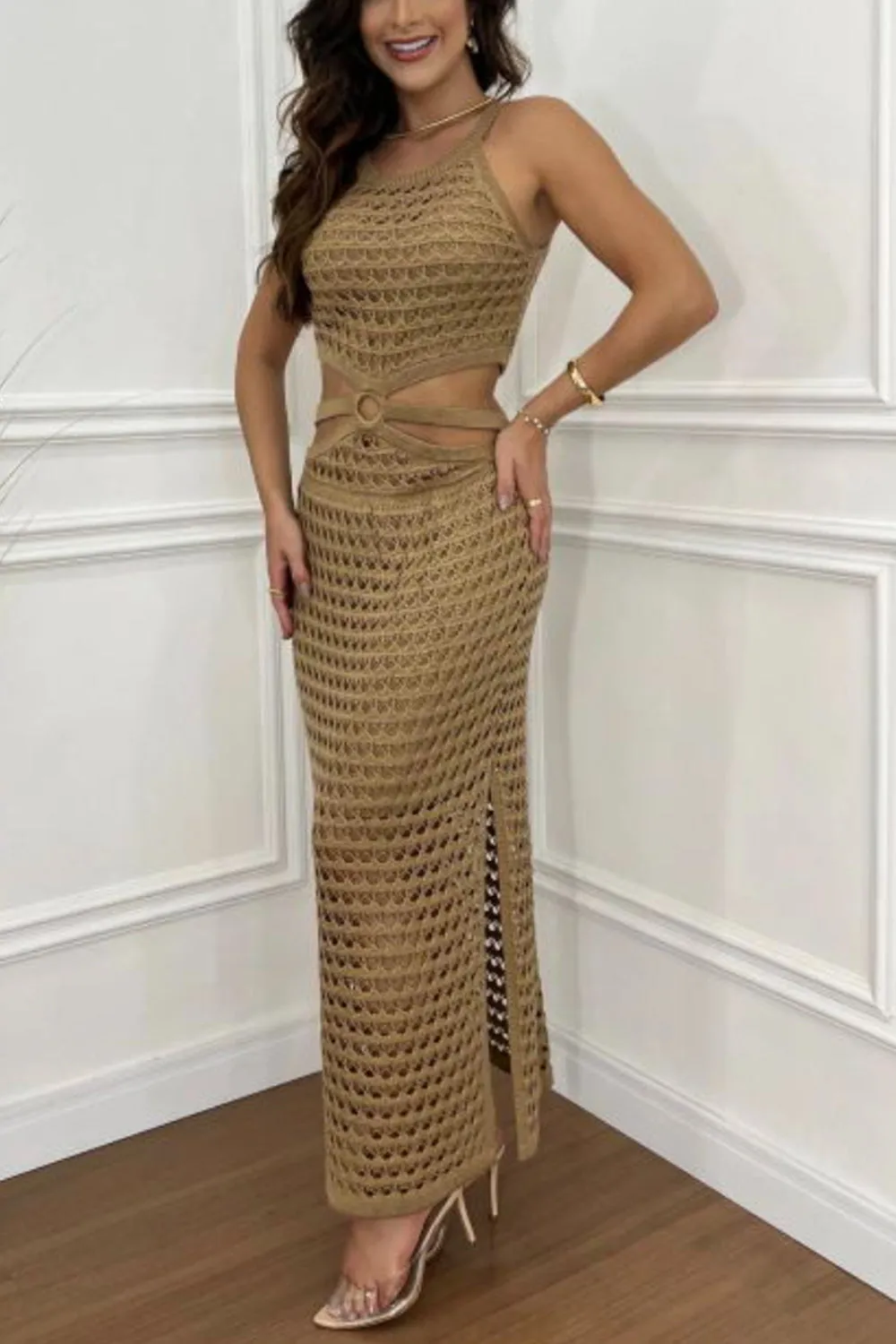 Round Neck Sweater Dress