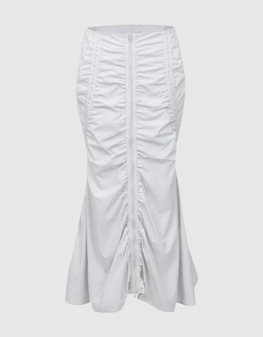 Ruched Midi Fishtail Skirt