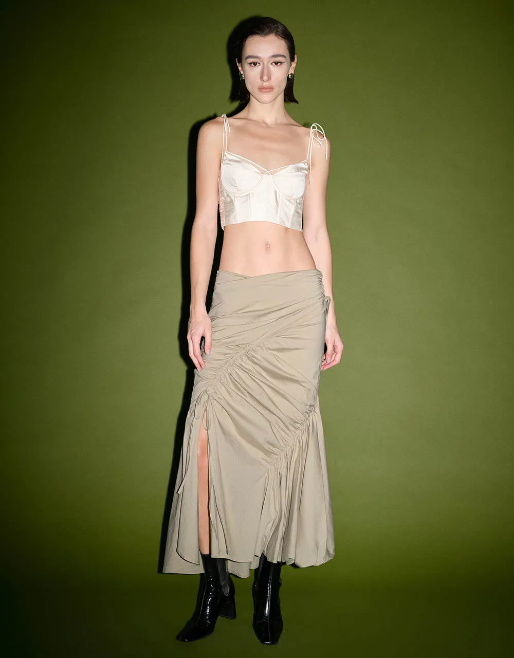 Ruffle Midi Fishtail Skirt
