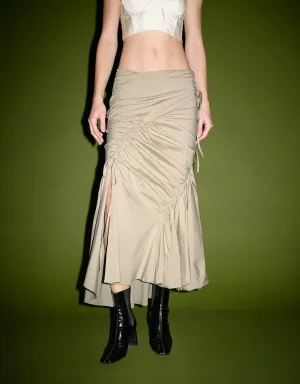 Ruffle Midi Fishtail Skirt