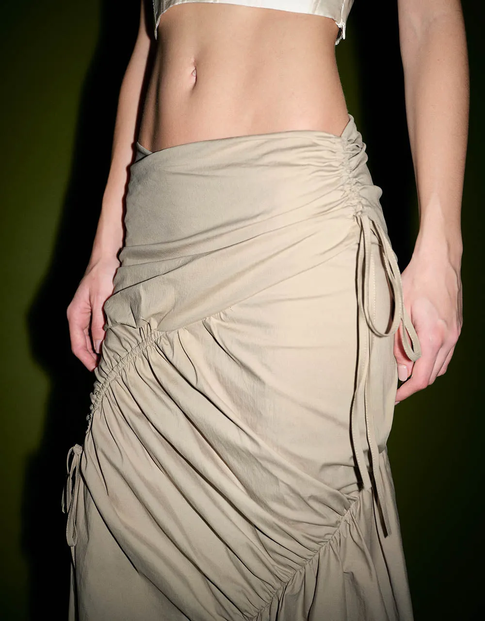 Ruffle Midi Fishtail Skirt