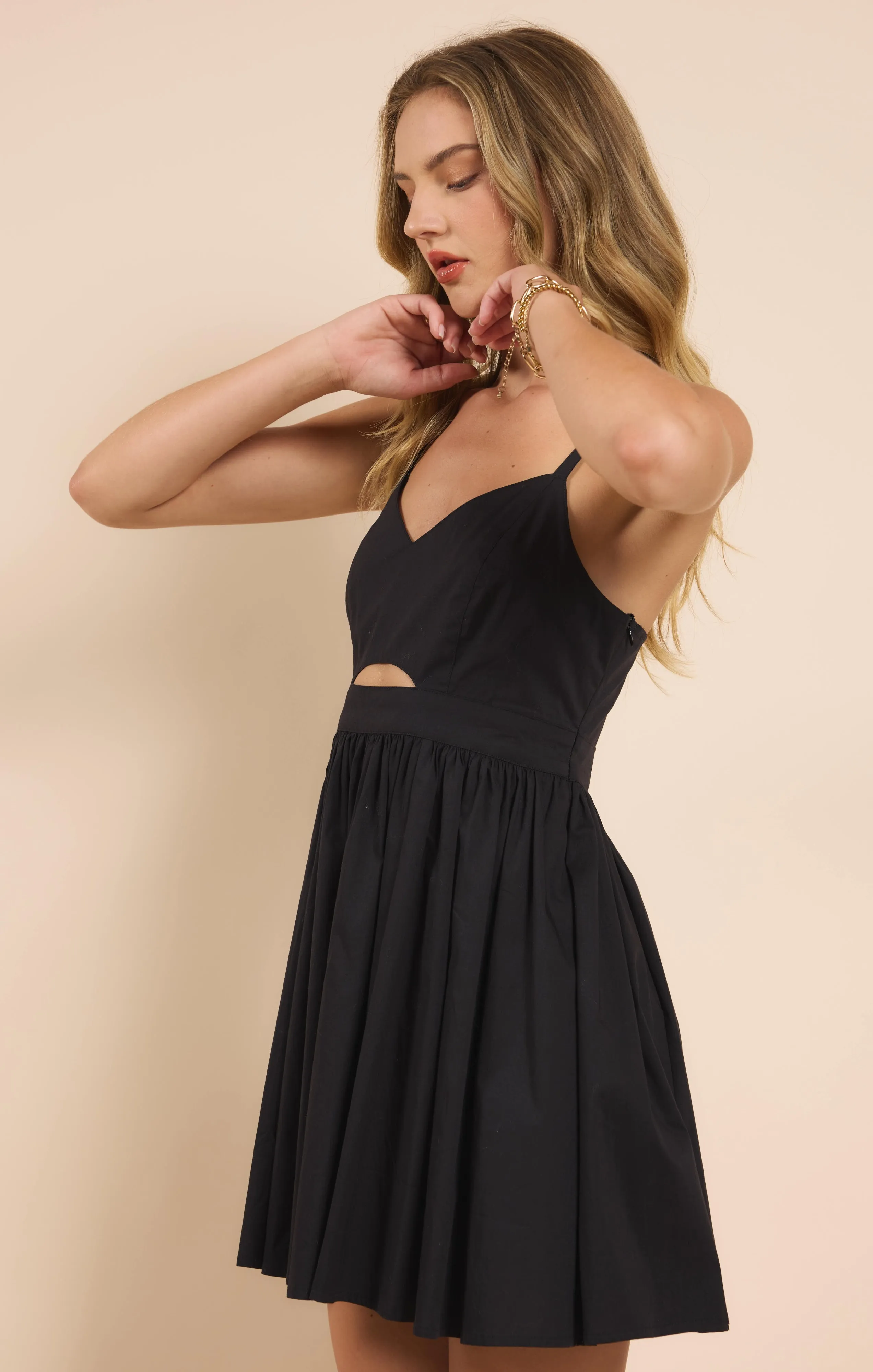 Sadie And Sage Shades On Front Cutout Mini Dress