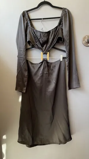 Satin Cutout Midi Dress
