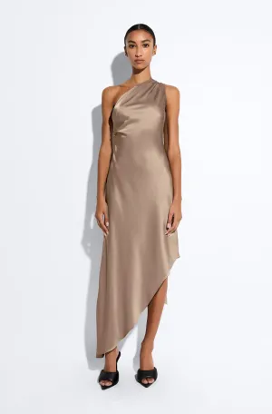 Satin One Shoulder Dress