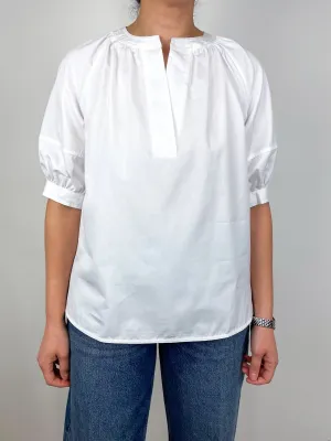 Selina Top in White Poplin