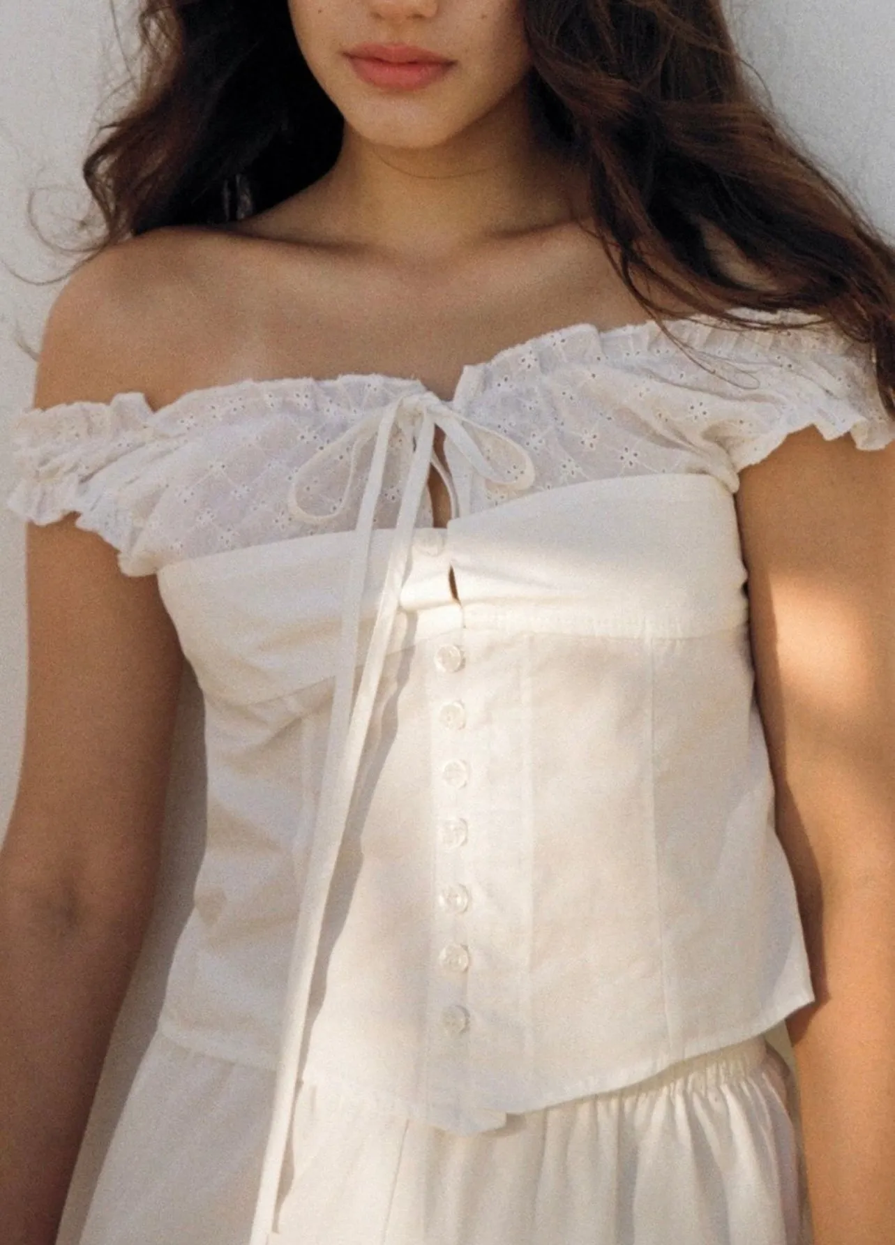 Sexy Slim Breasted Cardigan Top off Neck Cold Shoulder Sleeveless Wooden Ear Vest
