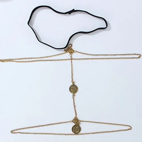 SEXY SPARKLES Rhinestone Bra Chain Sexy Harness Bikini Body Chain, leg Chain Jewelry