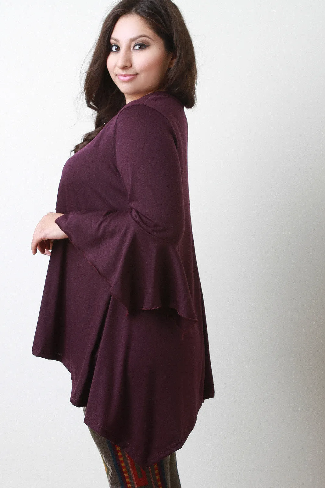 Sharkbite V-Neck Bell Sleeves Top
