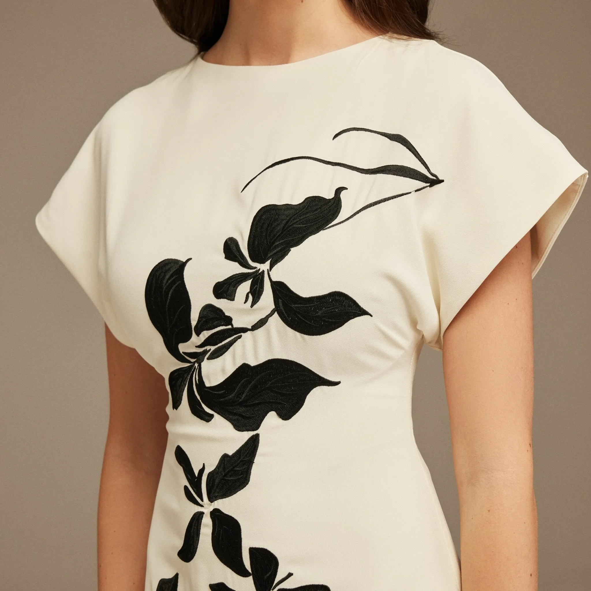 Short Sleeve Asymmetric Printed Midi Dress
