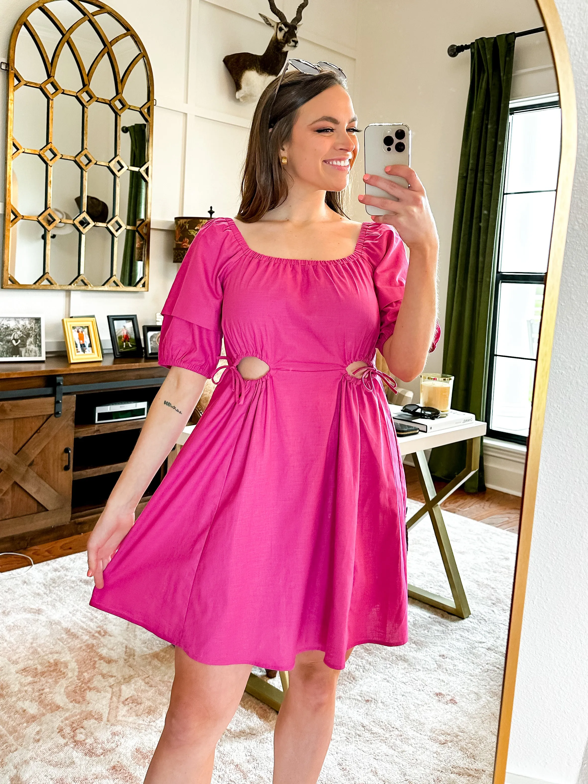Short Sleeve Cutout Dress
