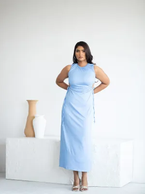 Side Cutout Detail Ruch Maxi Dress
