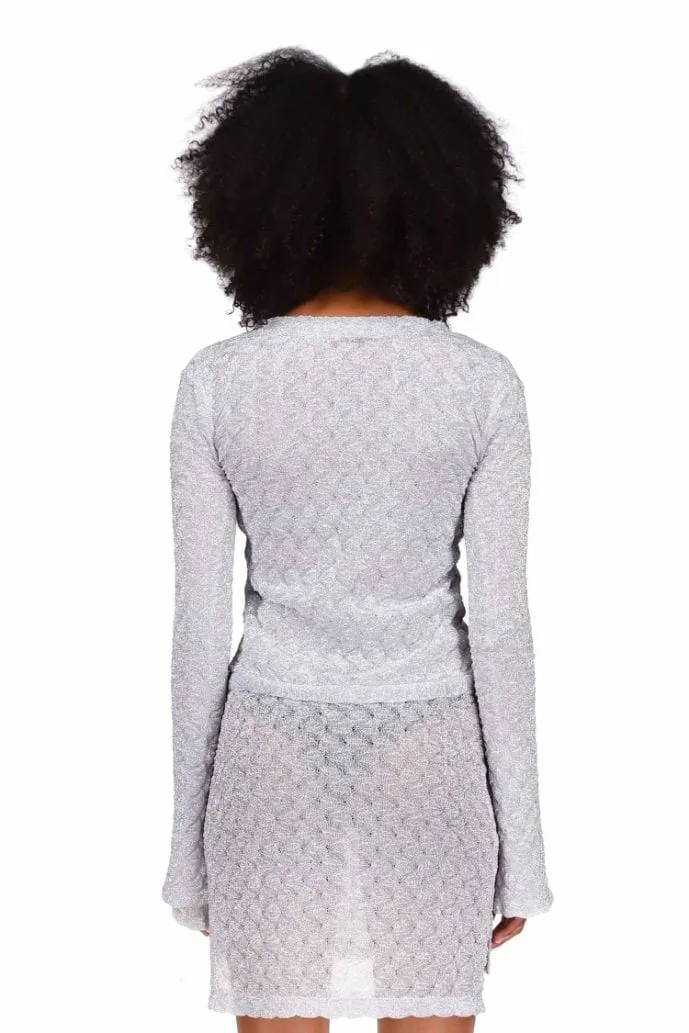 Silver Bubble Knit Cardigan