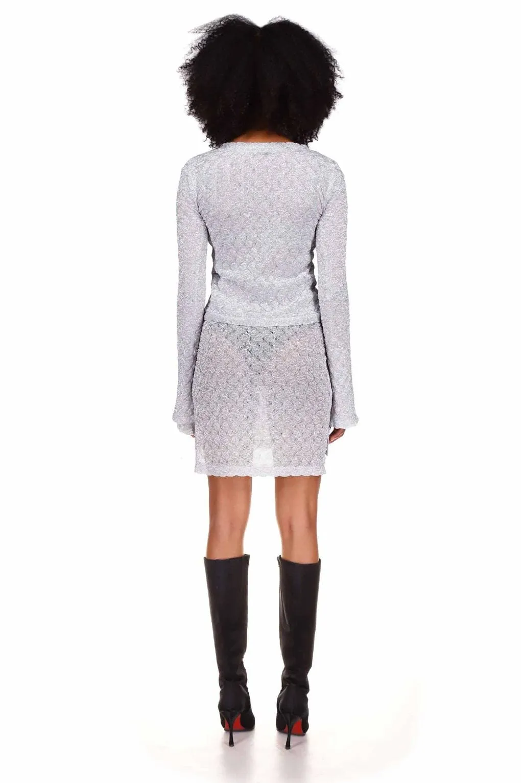 Silver Bubble Knit Cardigan