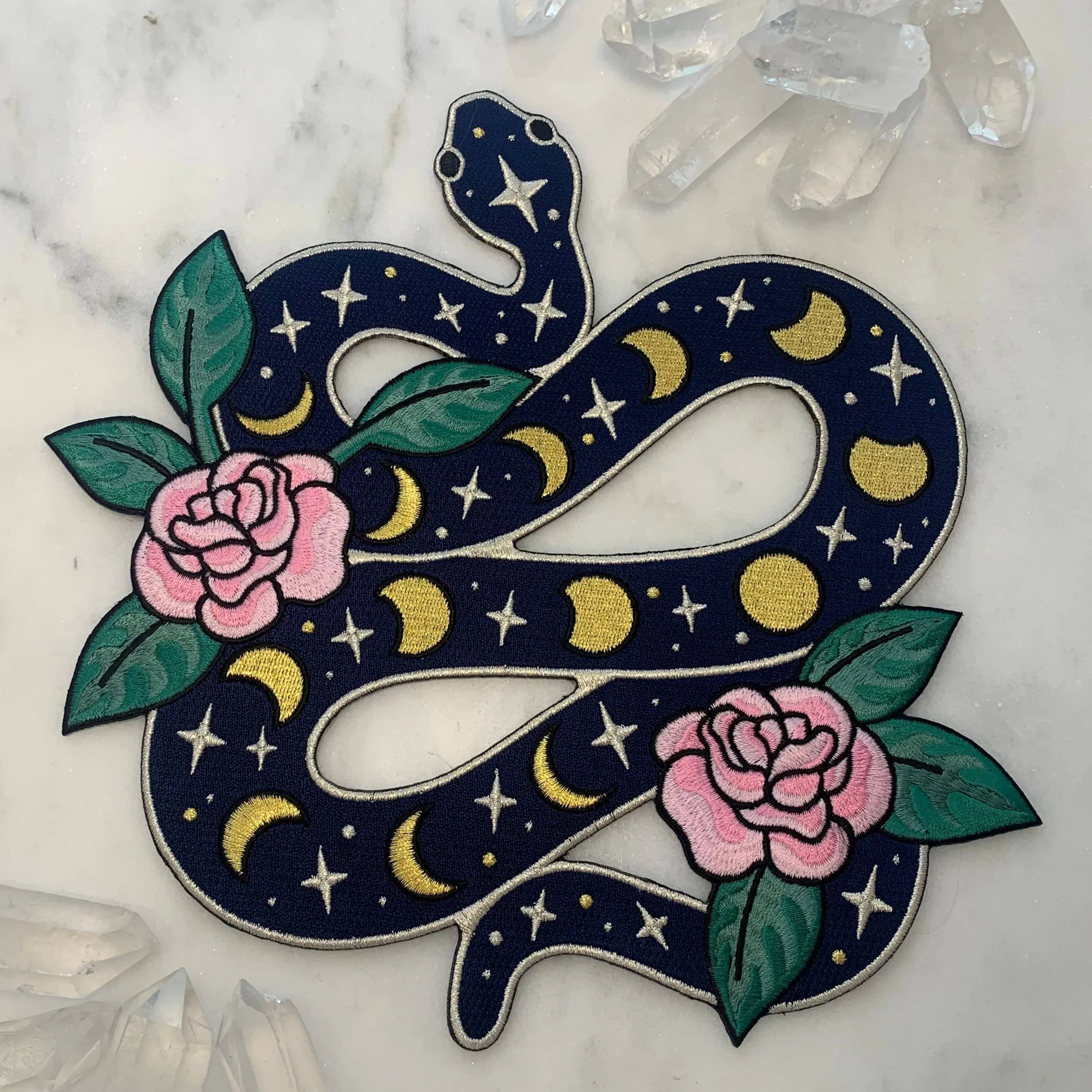 Snake w/ Moon Phases XL Back Patch