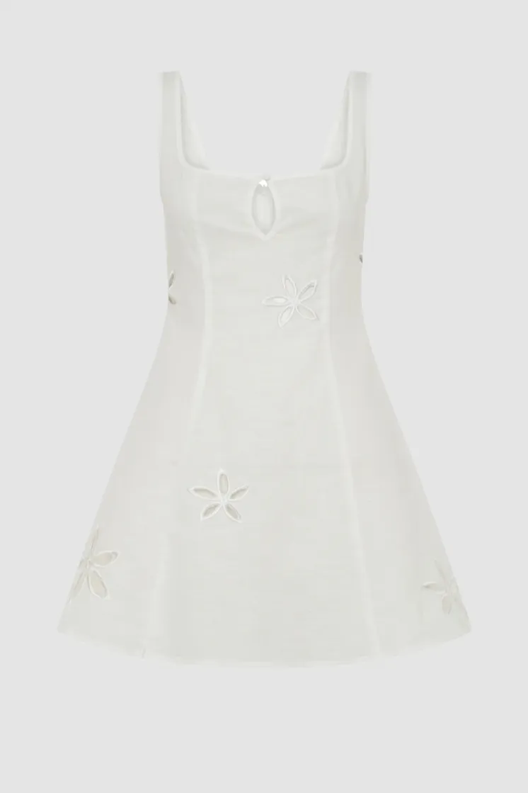 SNDYS THE LABEL FLORA MINI DRESS - WHITE