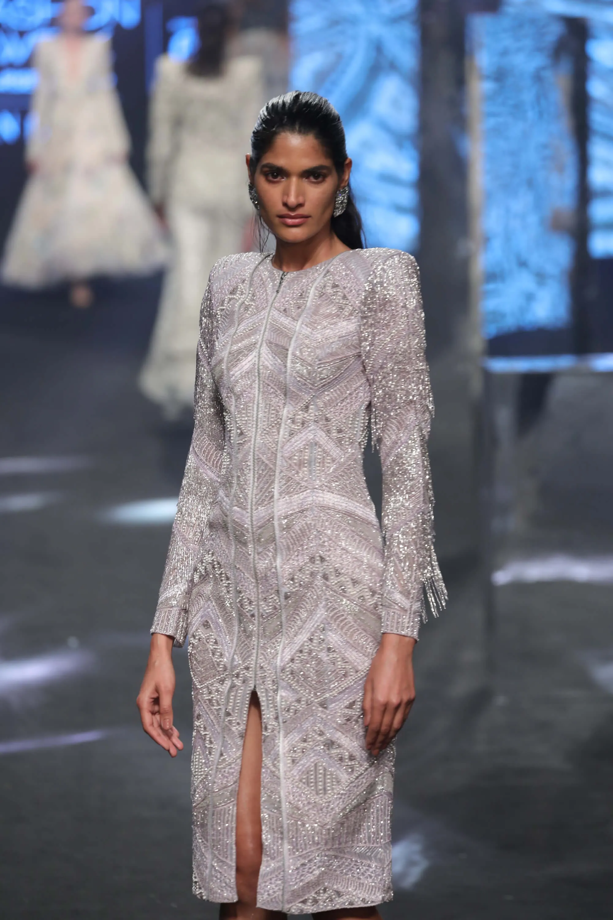 Solana metallic lavender dress