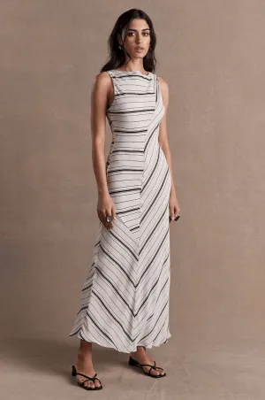 SOVERE Elemental Midi Dress - Ecru/Black