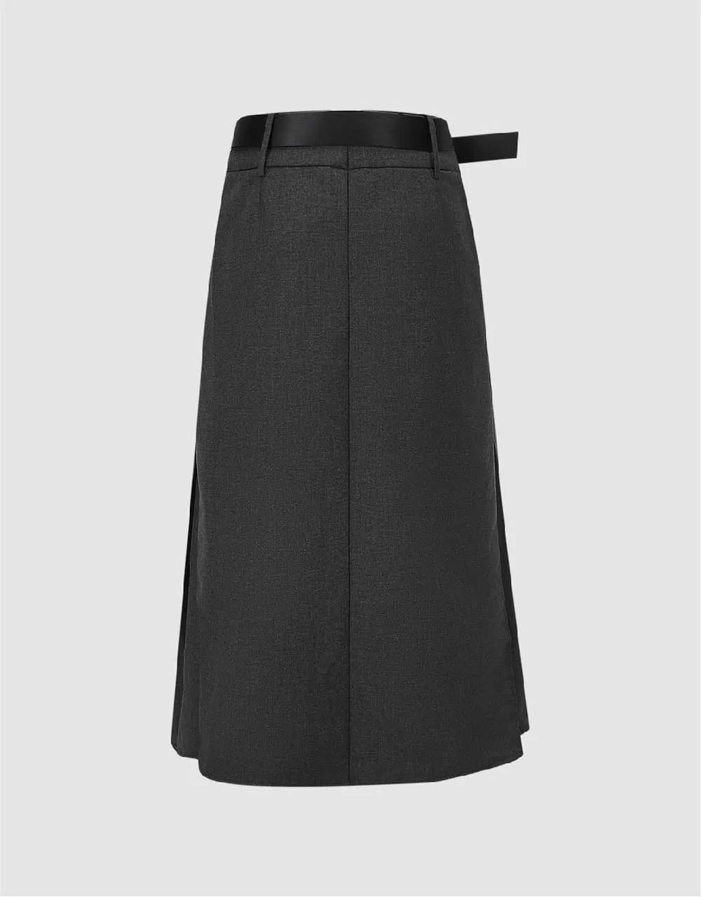 Split Hem Fishtail Skirt With Belt