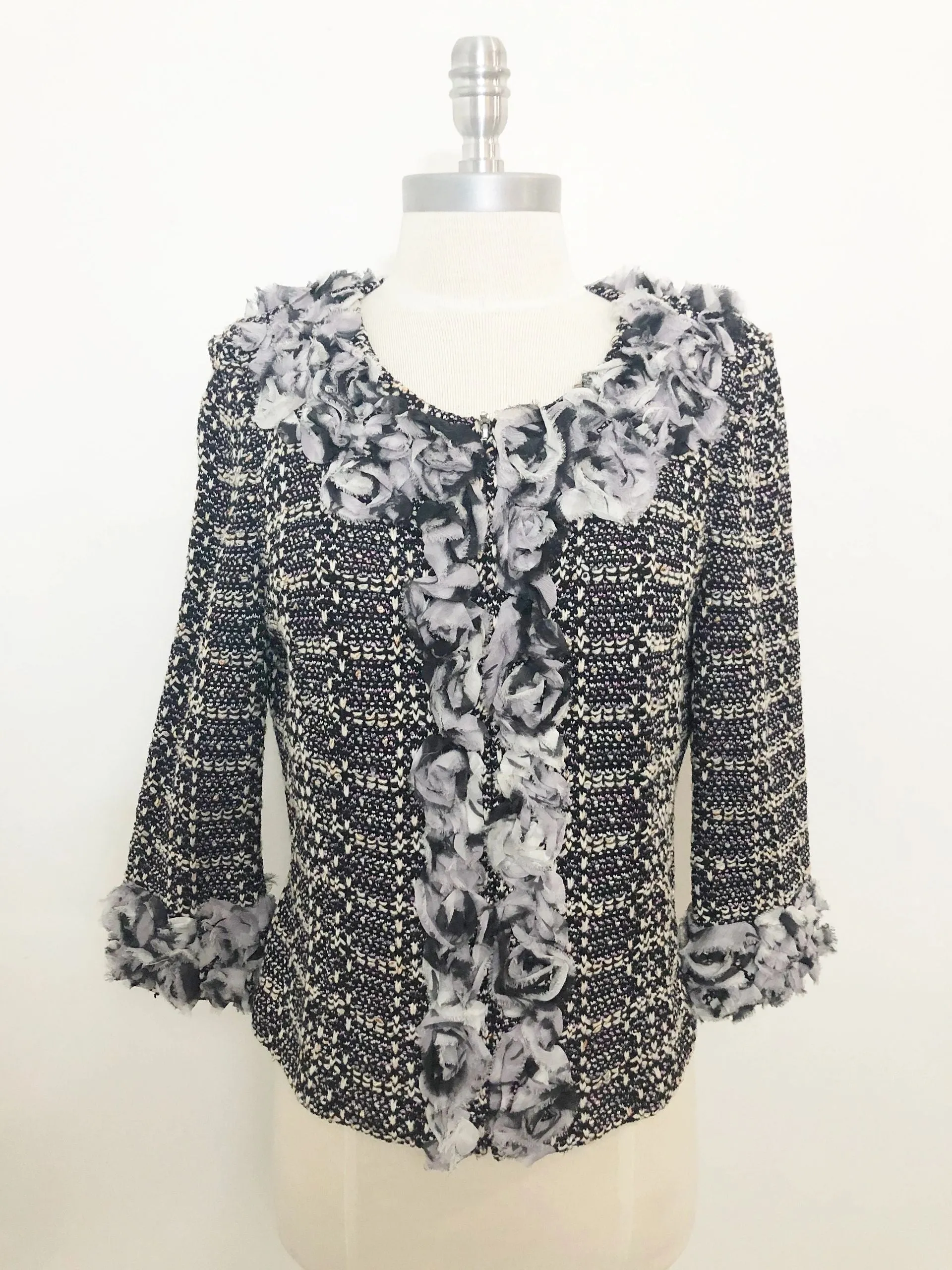 St. John Silk Trim Jacket Size 8